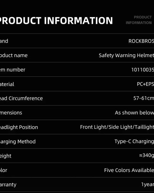 ROCKBROS Bicycle Light Helmet Type-C Charging Cycling Helmet Rechargeable Adjustable MTB Safely Mountain Road Scooter Helmet