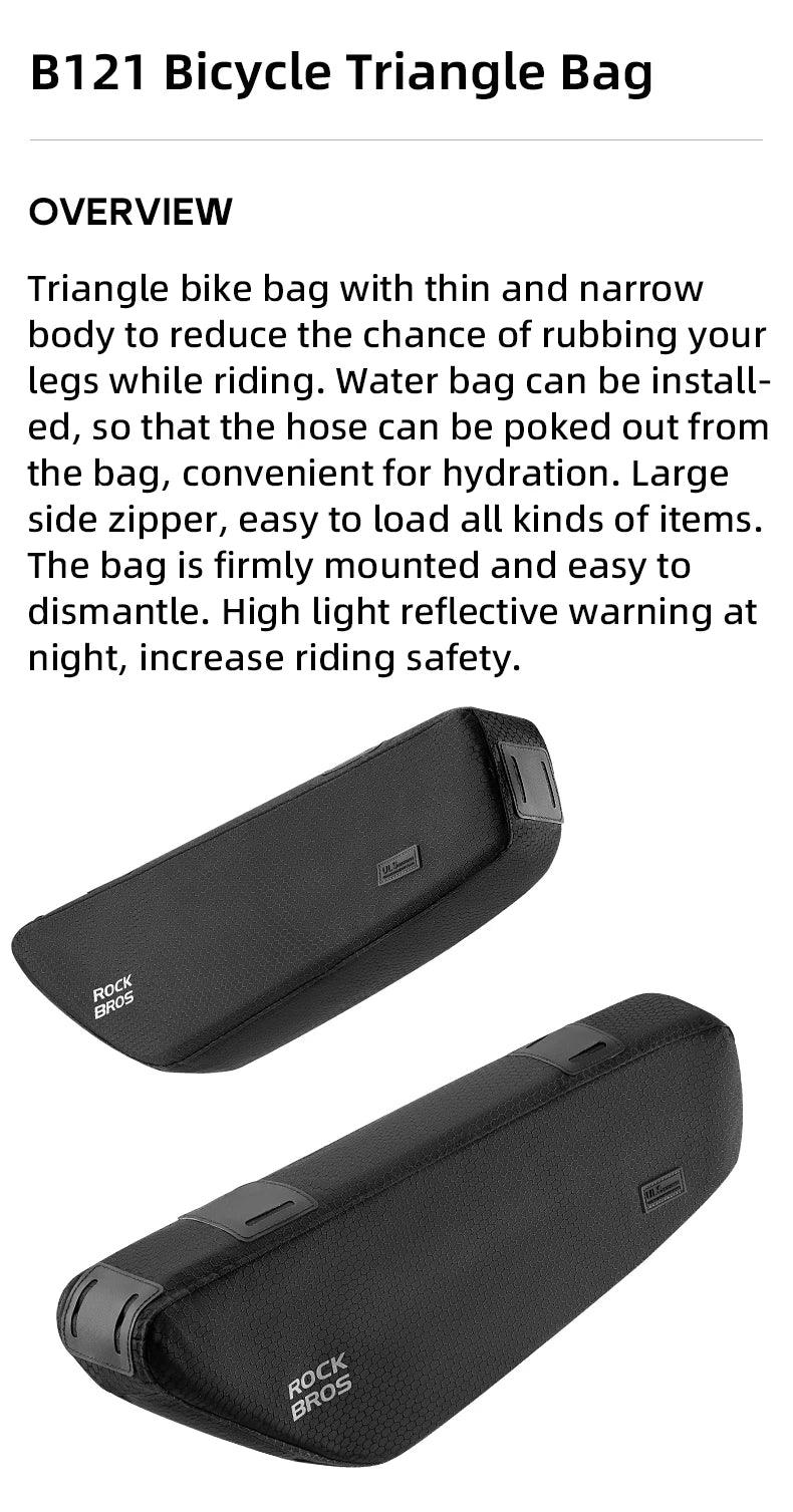 ROCKBROS Bicycle Bag Rainproof Cycling Top Tube Frame Bag Reflective Large Capacity MTB Road Bike Pannier Bag Wear-resistant
