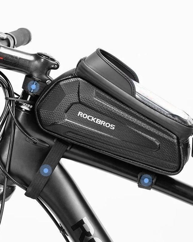 ROCKBROS Bicycle Bag Waterproof Touch Screen Cycling Bag Top Front Tube Frame MTB Road Bike Bag 6.5 Phone Case Bike Accessories