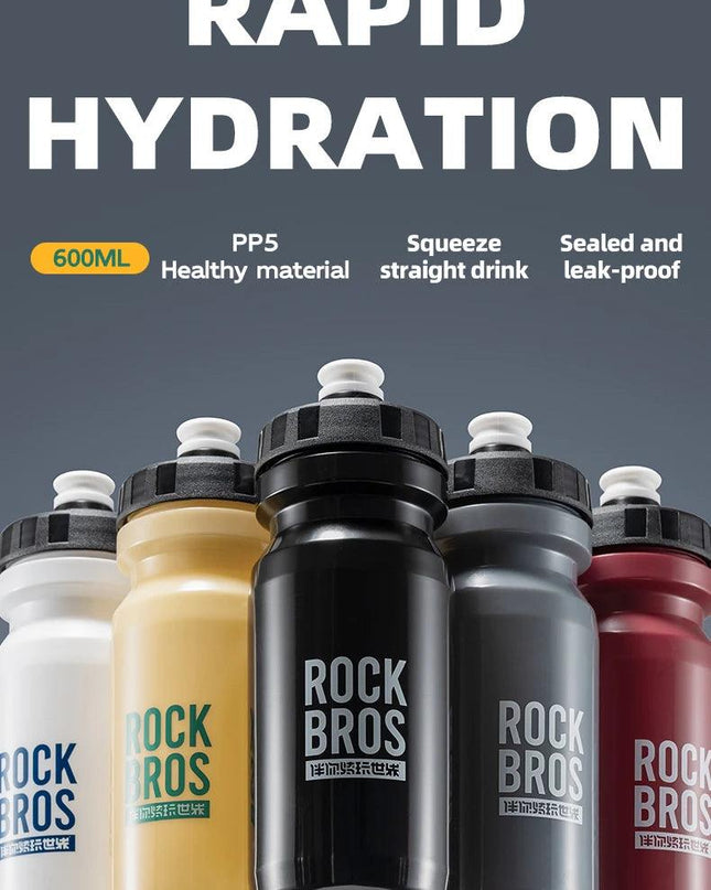 ROCKBROS Bicycle Water Bottle With Dust Cover 600ml PP5 MTB Road Bike Leak-proof Bottle Outdoor Travel Portable Sports Cup