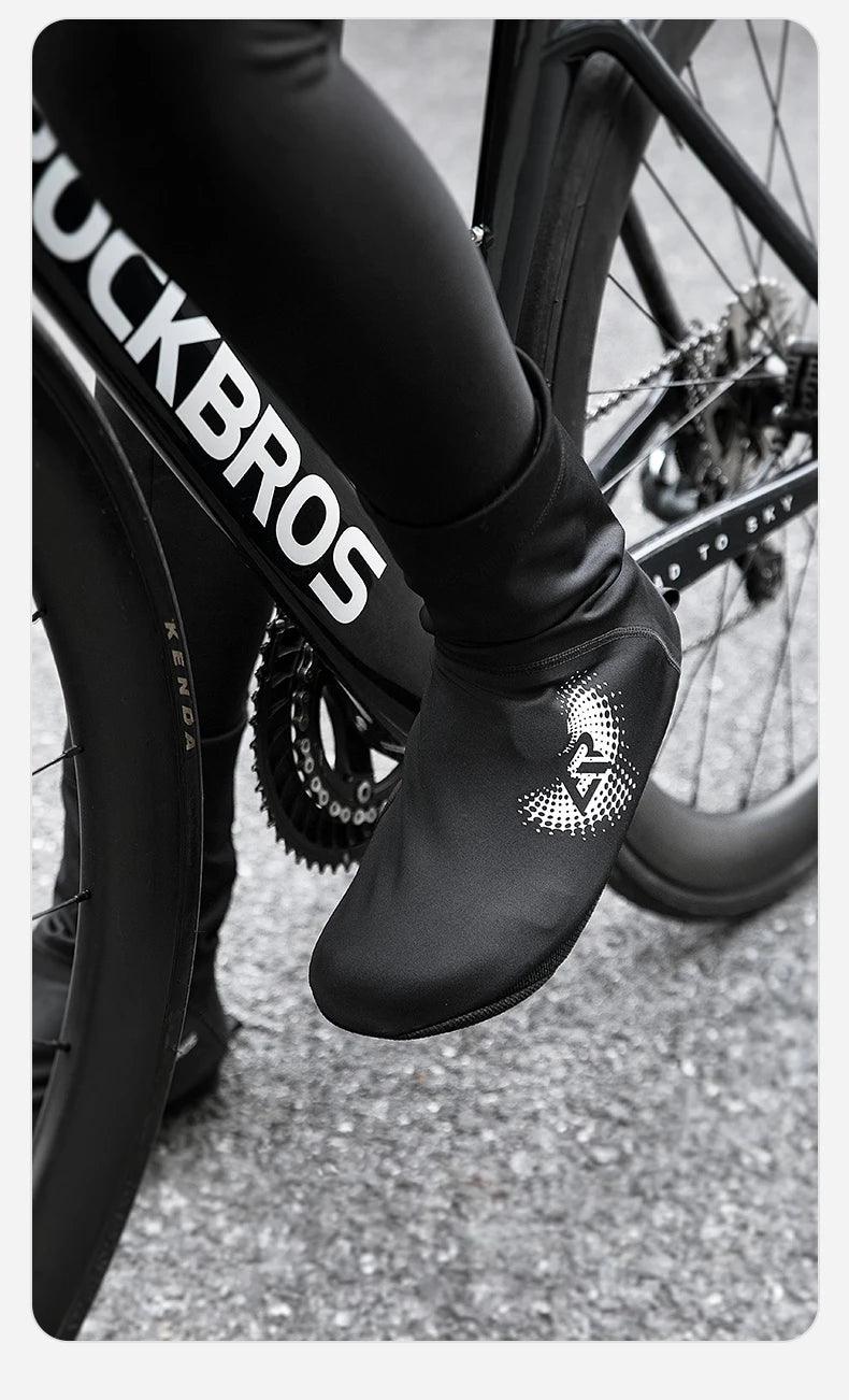 ROCKBROS Winter Cycling Shoe Covers Warm Thermal Shoes Covers Windproof MTB Road Bike Racing Shoe Covers With YKK Zipper