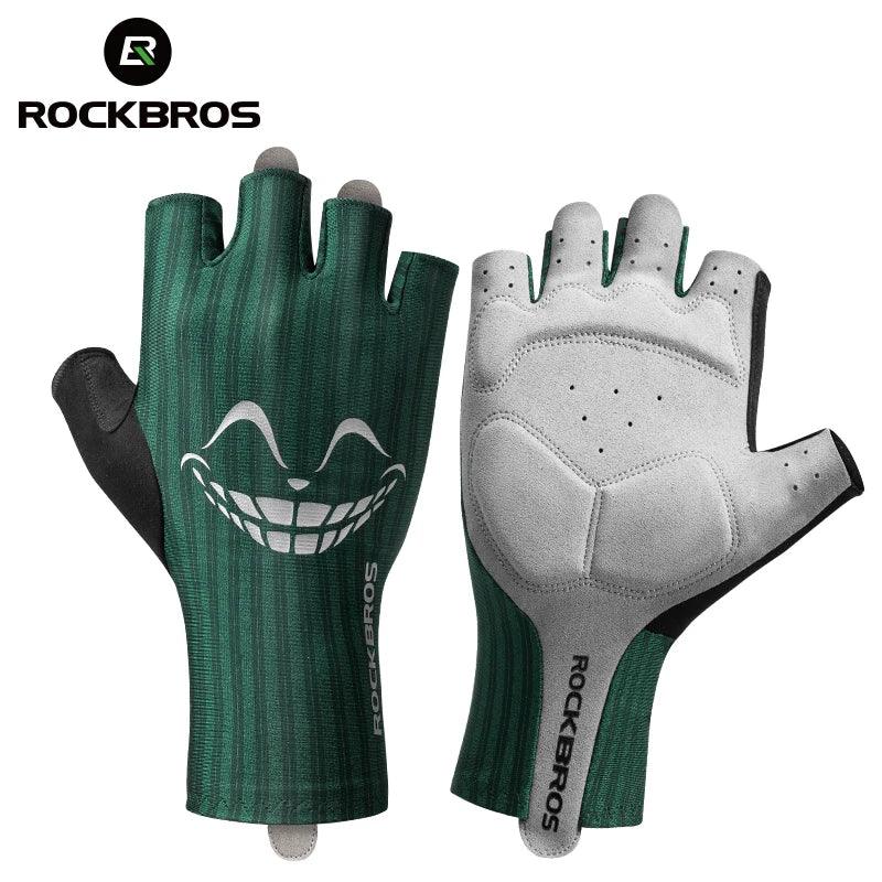 ROCKBROS Cycling Gloves Summer Bicycle Half Finger Gloves Shockproof Anti-Slip Fingerless Gloves Bike Breathable MTB Road Gloves