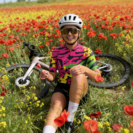 RockBros Women's "Cyber Current" Futuristic Abstract Pro Aero Jersey