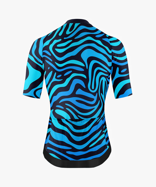 Men's Black Cycling Jersey Tailored with Stretch Fit for Race-Inspired Silhouette – Back View