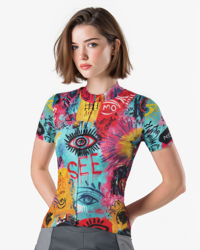 Women's Graffiti Eye Graphic Cycling Jersey