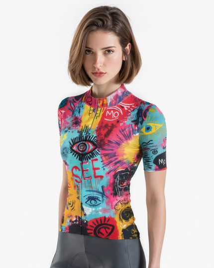 Women's Graffiti Eye Graphic Cycling Jersey