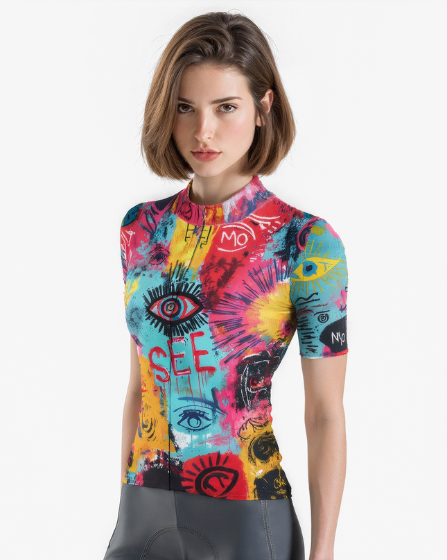 Women's Graffiti Eye Graphic Cycling Jersey