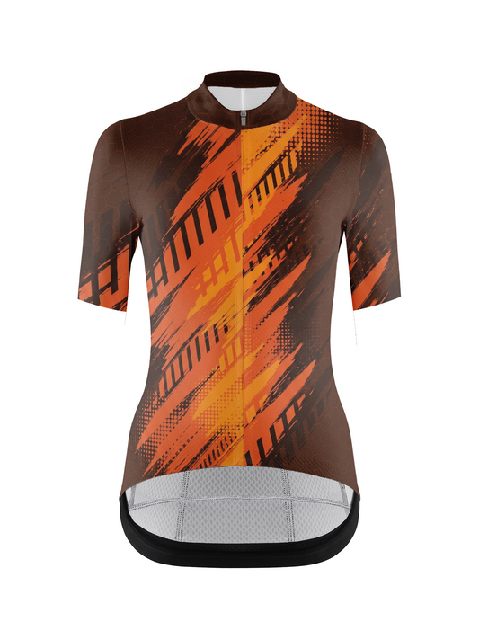 RockBros Men's Rust & Black Brushstroke Grunge Cycling Jersey