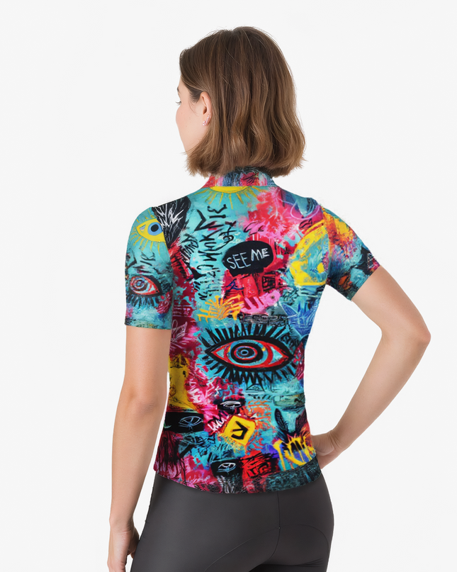 Women's Graffiti Eye Graphic Cycling Jersey