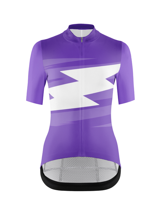 RockBros Men's Electric Purple & White Lightning Bolt Cycling Jersey