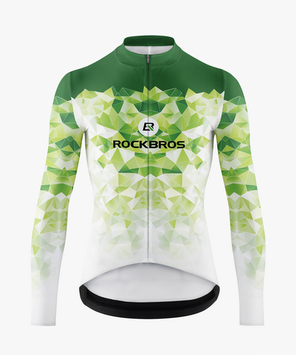 Men's Green Diamond Gradient Cycling Jersey