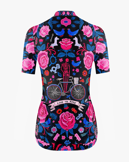 Women's Skeleton Rose Cycling Jersey