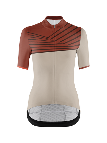 RockBros Men's Sand Beige & Rust Architectural Horizon Cycling Jersey