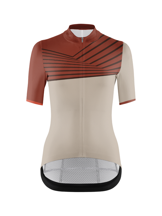 RockBros Men's Sand Beige & Rust Architectural Horizon Cycling Jersey