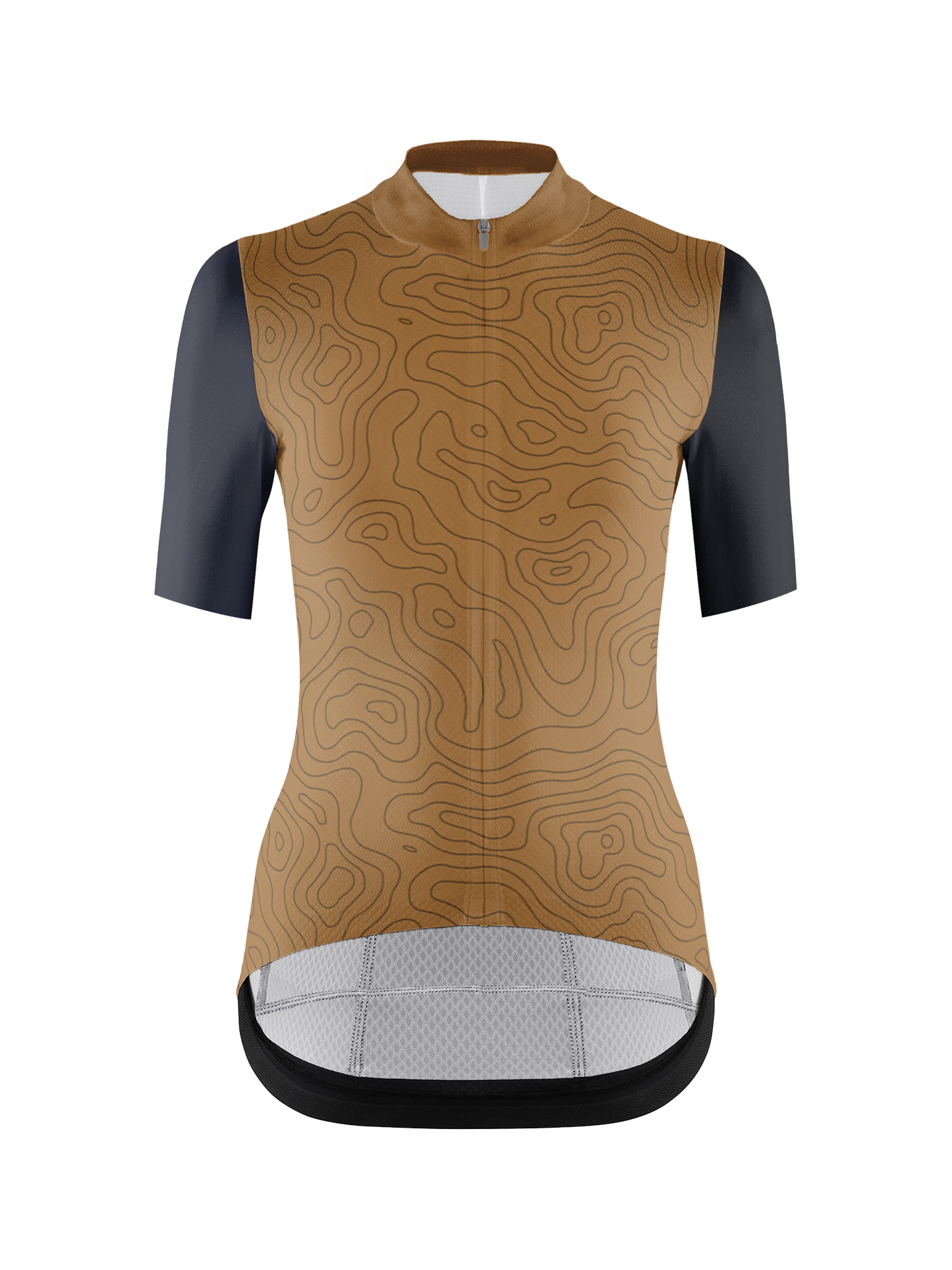 RockBros Men's Earth Brown & Black Topographic Contour Cycling Jersey