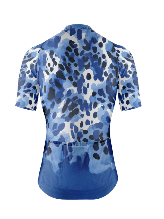 RockBros Women's Azure Blue & White Watercolor Animal Print Cycling Jersey