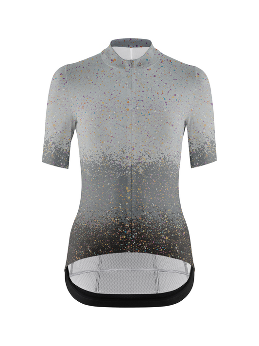 RockBros Women's Grey Ombre & Multi-Color Paint Splatter Cycling Jersey