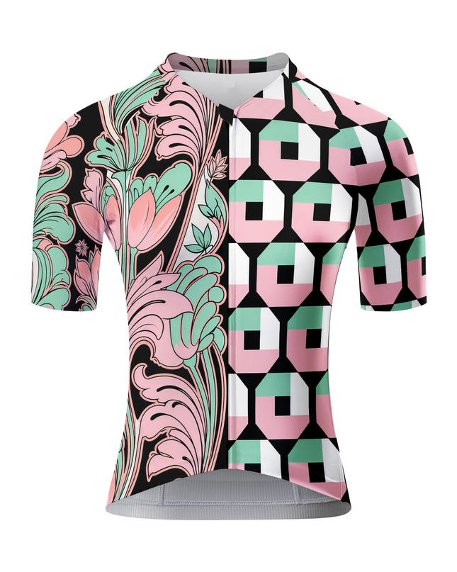 ROCKBROS Women's Pastel Nouveau Geometric Hybrid Pro Aero Cycling Jersey