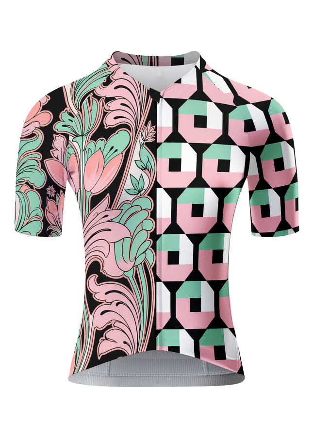 ROCKBROS Women's Pastel Nouveau Geometric Hybrid Pro Aero Cycling Jersey