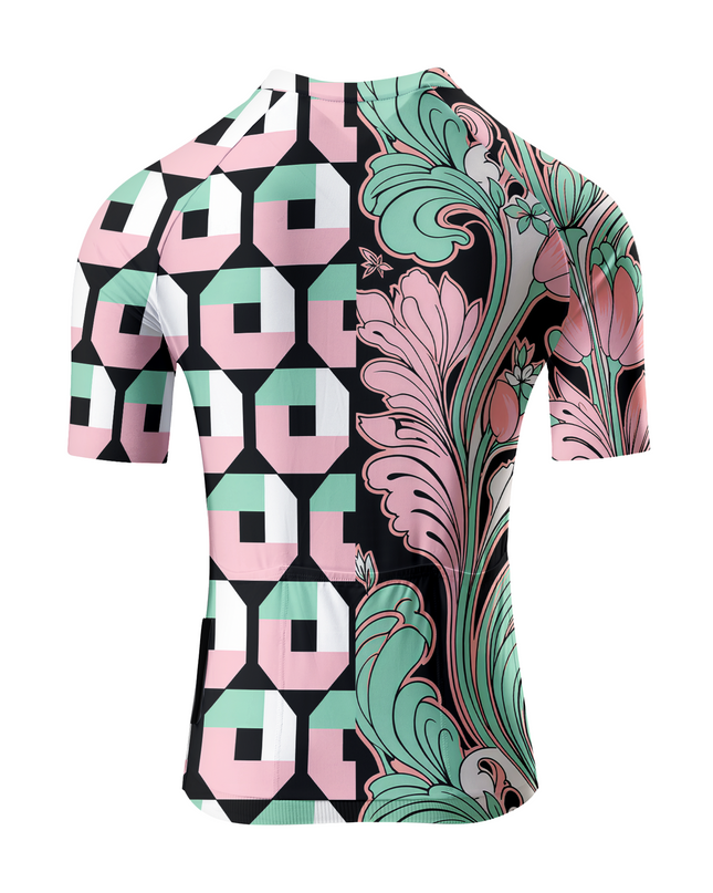 ROCKBROS Women's Pastel Nouveau Geometric Hybrid Pro Aero Cycling Jersey