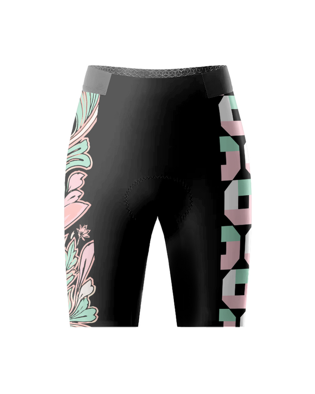 ROCKBROS Women's Pastel Nouveau Floral Split-Graphic Pro Cycling Shorts