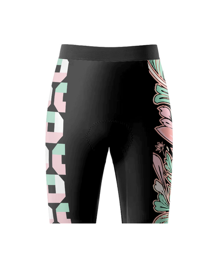 ROCKBROS Women's Pastel Nouveau Floral Split-Graphic Pro Cycling Shorts