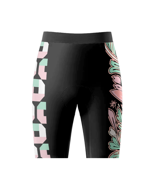 ROCKBROS Women's Pastel Nouveau Floral Split-Graphic Pro Cycling Shorts