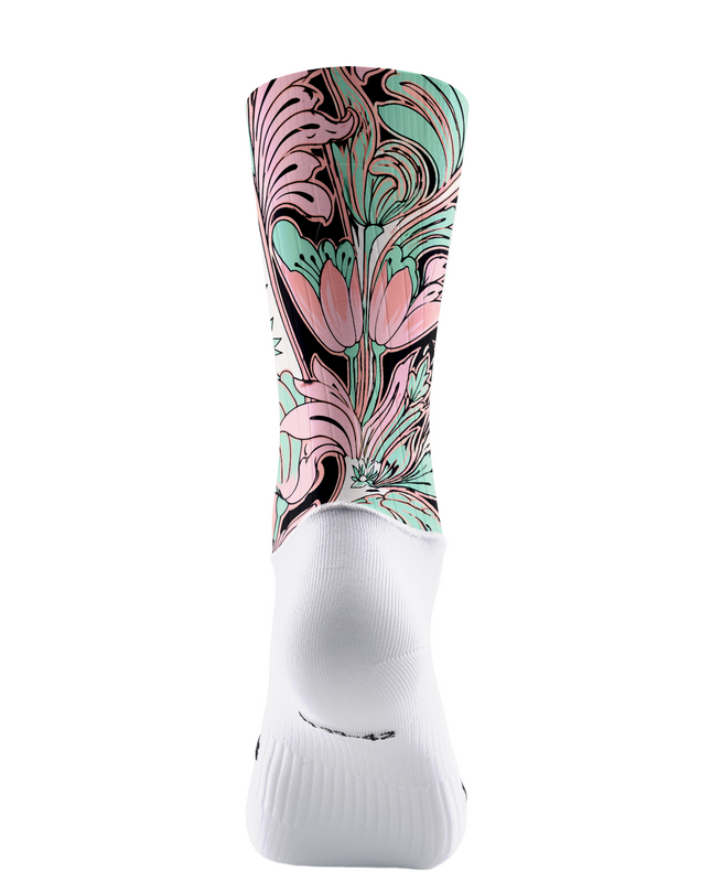ROCKBROS Women's Pastel Nouveau Floral & Geometric Compression Cycling Socks