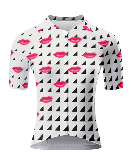 ROCKBROS Women's Pop Art Crimson Kisses Tri-Pattern Aero Cycling Jersey