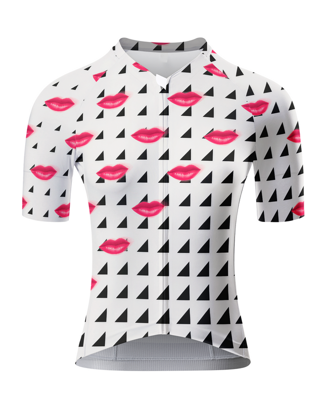 ROCKBROS Women's Pop Art Crimson Kisses Tri-Pattern Aero Cycling Jersey