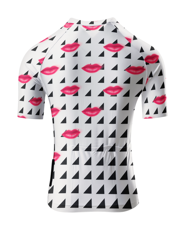 ROCKBROS Women's Pop Art Crimson Kisses Tri-Pattern Aero Cycling Jersey