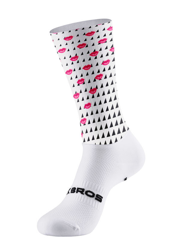 ROCKBROS Women's Pop Art Crimson Kisses Aero Performance Cycling Socks