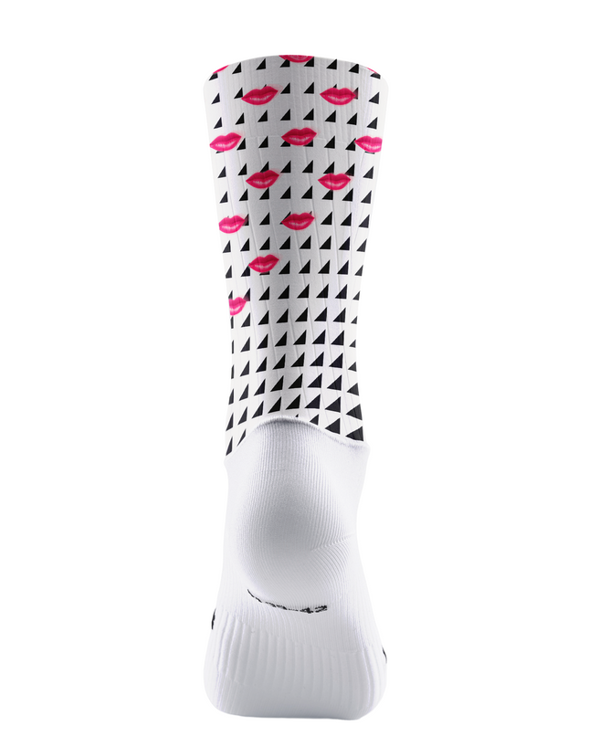 ROCKBROS Women's Pop Art Crimson Kisses Aero Performance Cycling Socks