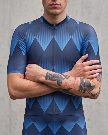ROCKBROS Men's Cobalt Gradient Diamond Pro Aero Cycling Jersey