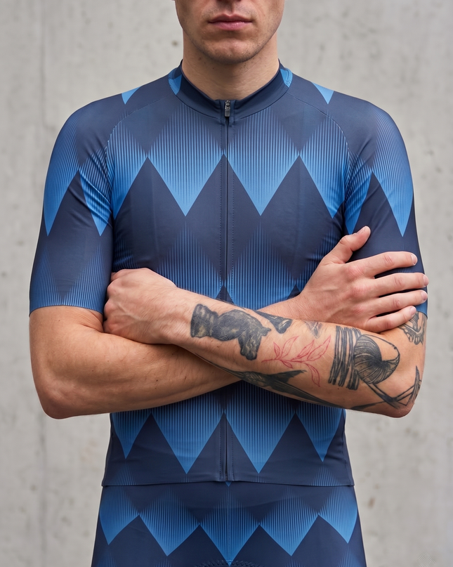 ROCKBROS Men's Cobalt Gradient Diamond Pro Aero Cycling Jersey