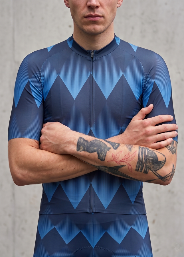 ROCKBROS Men's Cobalt Gradient Diamond Pro Aero Cycling Jersey
