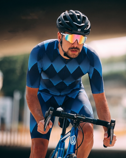 ROCKBROS Men's Cobalt Gradient Diamond Pro Aero Cycling Jersey