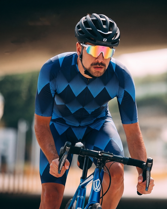ROCKBROS Men's Cobalt Gradient Diamond Pro Aero Cycling Jersey