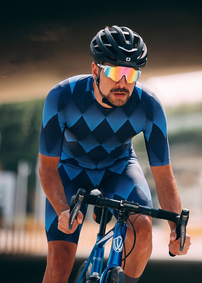 ROCKBROS Men's Cobalt Gradient Diamond Pro Aero Cycling Jersey