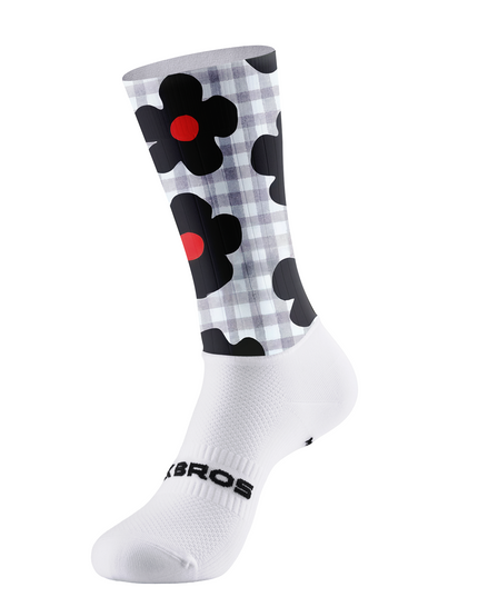 ROCKBROS Heritage Gingham Flora Coordinated Performance Cycling Socks