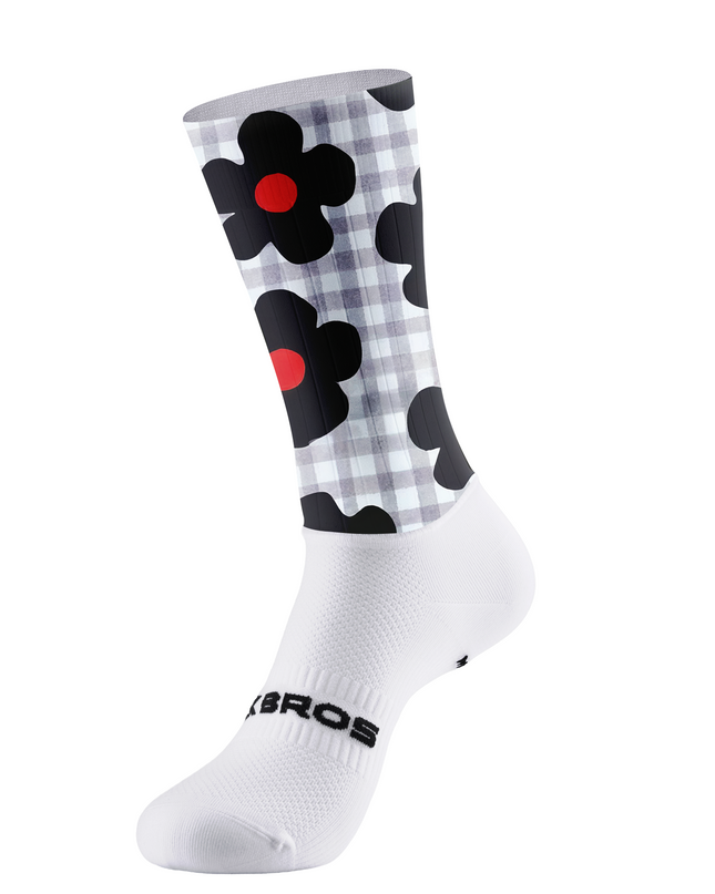 ROCKBROS Heritage Gingham Flora Coordinated Performance Cycling Socks