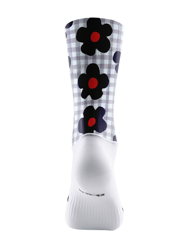 ROCKBROS Heritage Gingham Flora Coordinated Performance Cycling Socks
