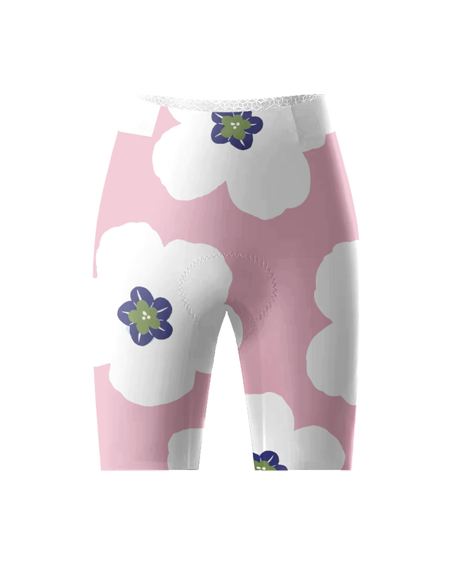 ROCKBROS Women's Pastel Bloom Full-Print Pro Cycle Shorts