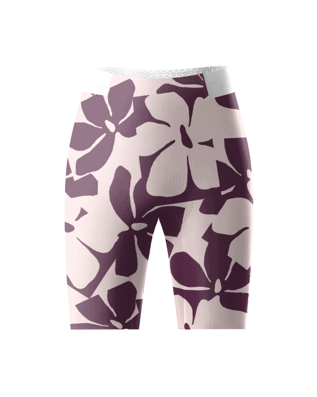 ROCKBROS Women's Berry-Ink Sketch Full-Print Pro Cycle Shorts