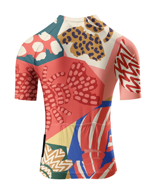 ROCKBROS Women's Abstract Leopard Print Cycling Jersey