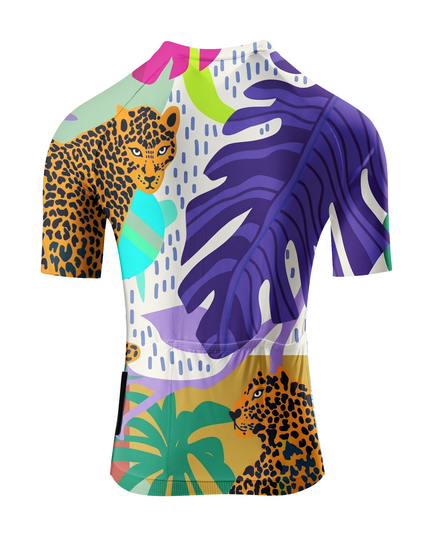 ROCKBROS Women's Tropical Leopard Print Cycling Jersey