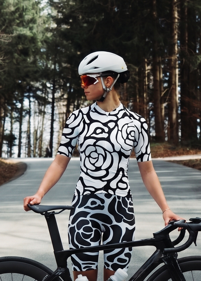 ROCKBROS Women's Alabaster Abstract Rose Flow Pro Aero Cycling Jersey