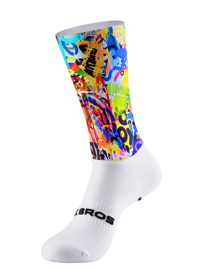 ROCKBROS "Urban Chaos" Pop Graffiti Art Quick-Dry Cycling Socks