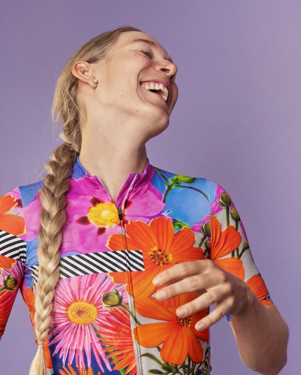 ROCKBROS Women's Psychedelic Bloom Collage Pro Long-Sleeve Jersey