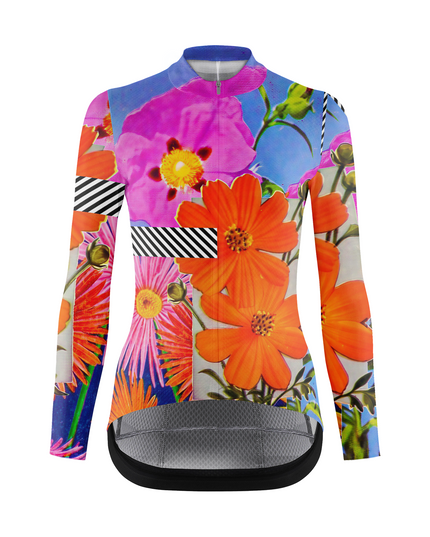 ROCKBROS Women's Psychedelic Bloom Collage Pro Long-Sleeve Jersey